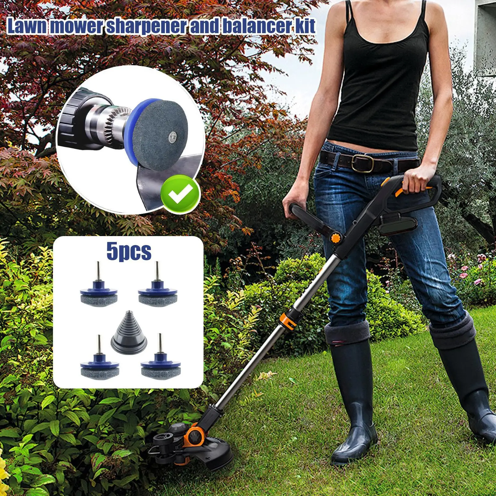 Lawn Mower Cutter Sharpener And Balancer Sharpening Tool Professional Mower Cutter Sharpener For Homeowner Gardener Landscaper