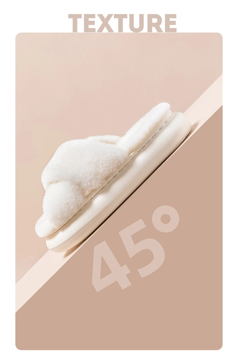 Flauschige Hausschuhe Frauen Haus Wohnungen Modedesigner Winters chuhe Damen Indoor Casual Plüsch Plattform Schuhe elegant groß – Detail 5
