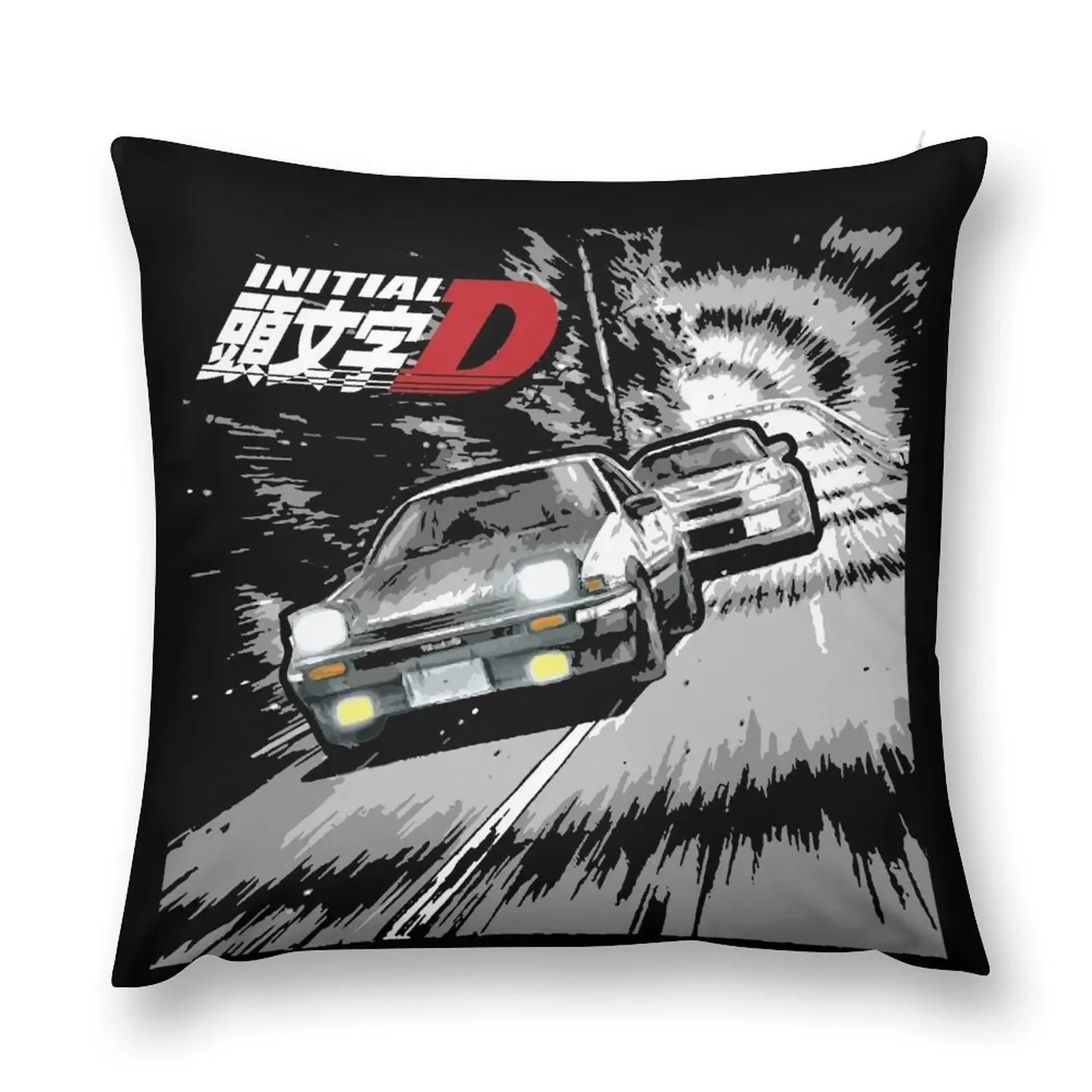 Initial D - Mountain Drift Racing Tandem AE86 vs EVO 6 Throw Pillow christmas supplies Christmas Pillows luxury decor pillow