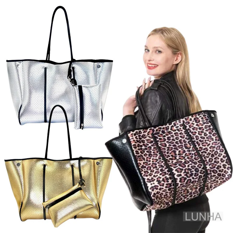 

Women's Casual Large-capacity Waterproof Neoprene Cloth Beach Vacation Bag Yoga Gym Tote Shoulder Bags For Outdoor Sports