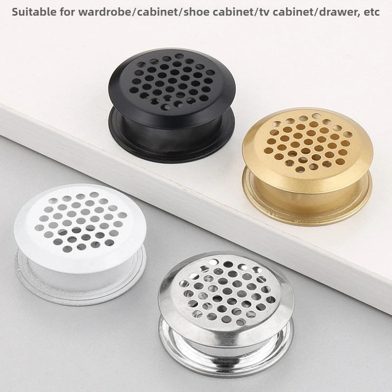 Double-sided Circular Cabinet Air Duct Vent Diameter 35/50mm Stainless Steel Louver Mesh Plug Decorative Cover Ventilation
