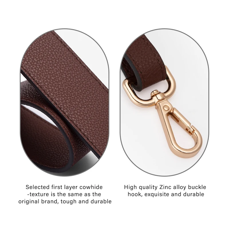 CRAZYSMITH Top Layer Cowhide Genuine Leather Bag Strap Replacement Cross Body Bag Purse Wide Shoulder Strap Handbag Tote Belts