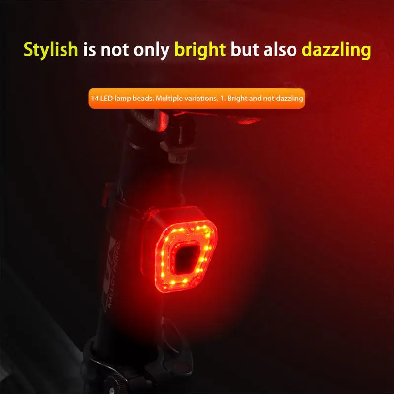 Bicycle Rear Light 300mAh Fast Charging Bicycle Tail Lights Rear Bicycle Flashlight Mini Road Cycling Lights Safety Red LED