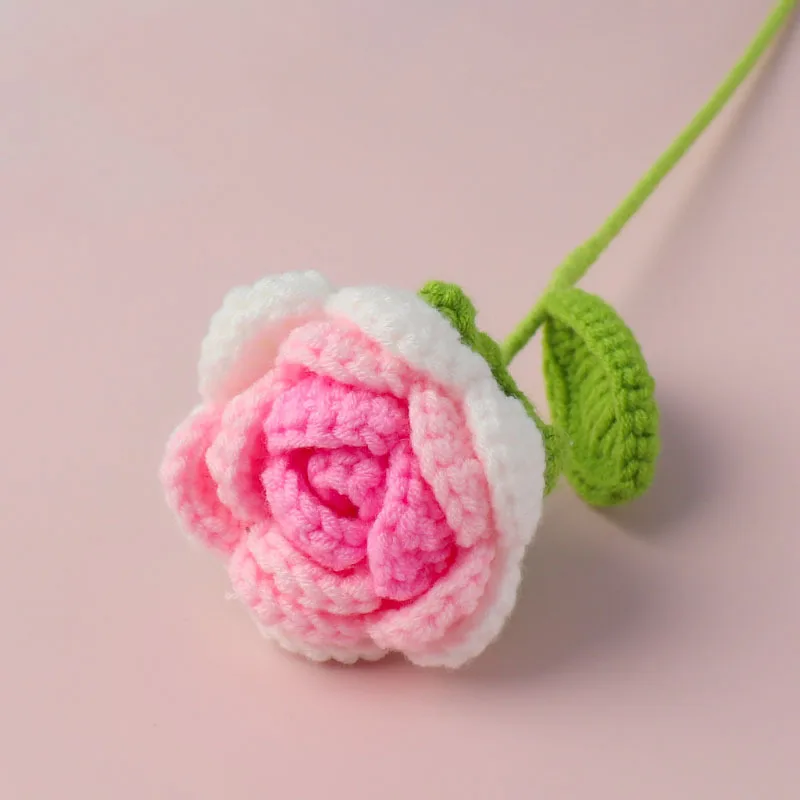 10pcs(selectable),Weaving simulated flowers, hand knitting yarn, knitting roses as a gift