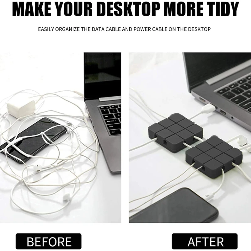 Jiugongge Fixed Line Clamp, Fixed Line Hub, Data Line Winding, USB Line Fixing, Cable Management, Cable Management Black