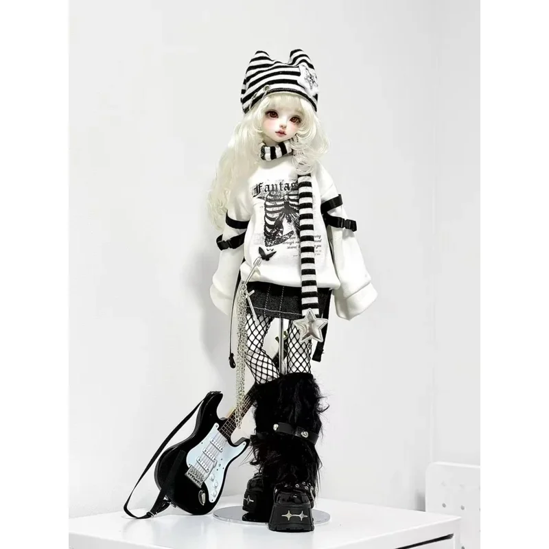 1/4 인형용 BJD 인형 옷 블랙 화이트 바지 스커트 세트 인형 의류 액세서리(인형 없음)