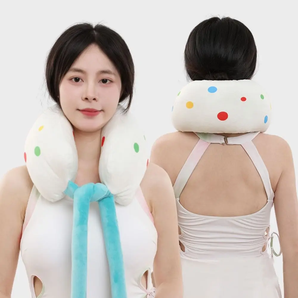 

Practical U Shaped Travel Neck Pillow Adjustable Cartoon Design Neck Support Pillow Breathable Soft Airplane Pillow Car Travel