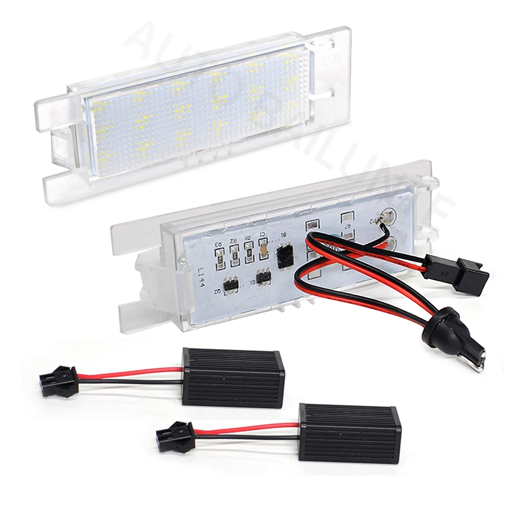 Luz LED para matrícula de coche, lámpara de 2 piezas para Opel Astra J Corsa Insignia Meriva Vectra, accesorios de iluminación impermeables