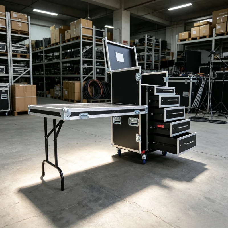Office Transport Desk Drawer Case 24 X 30 Mobile Production Workstation Flight case Printer Production Drawer Flight Cabinet