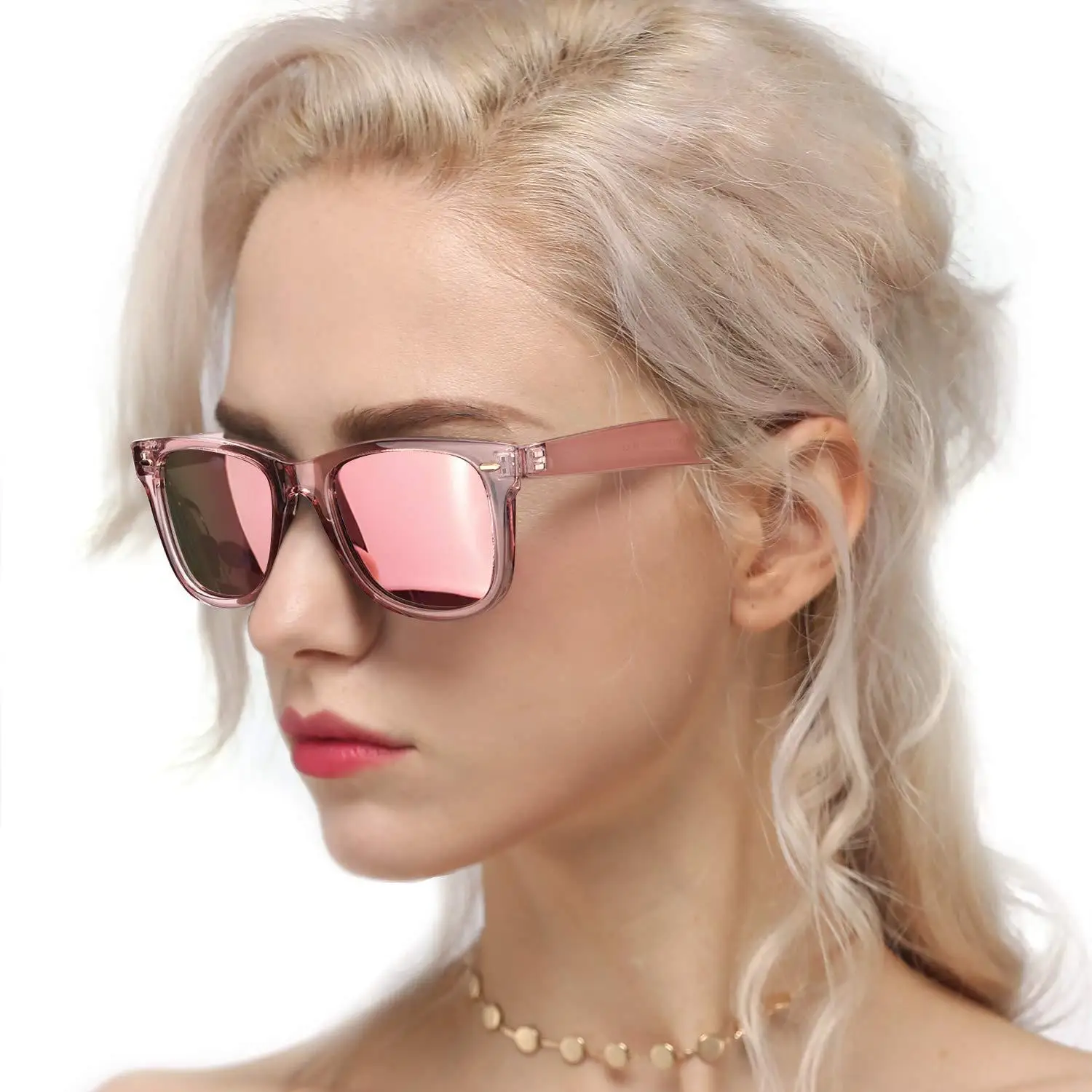 Women Polarized Sunglasses Square Frame UV400 Anti-Glare Driving Fashion Lens Wide Arms Comfortable Eyewear