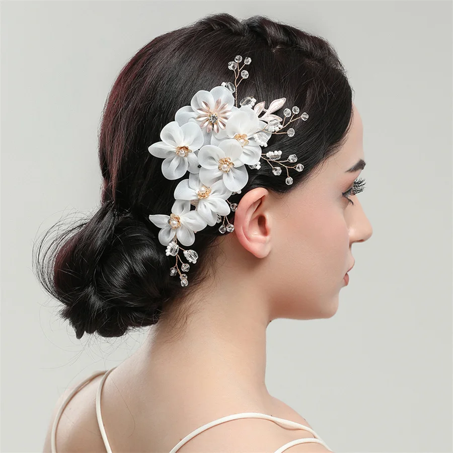 

New Elegant Pearl Crystal Hairpin Wedding Bridal U-shaped Metal Hair Comb Forks for Women Hairstyle Clips Jewelry Accessories