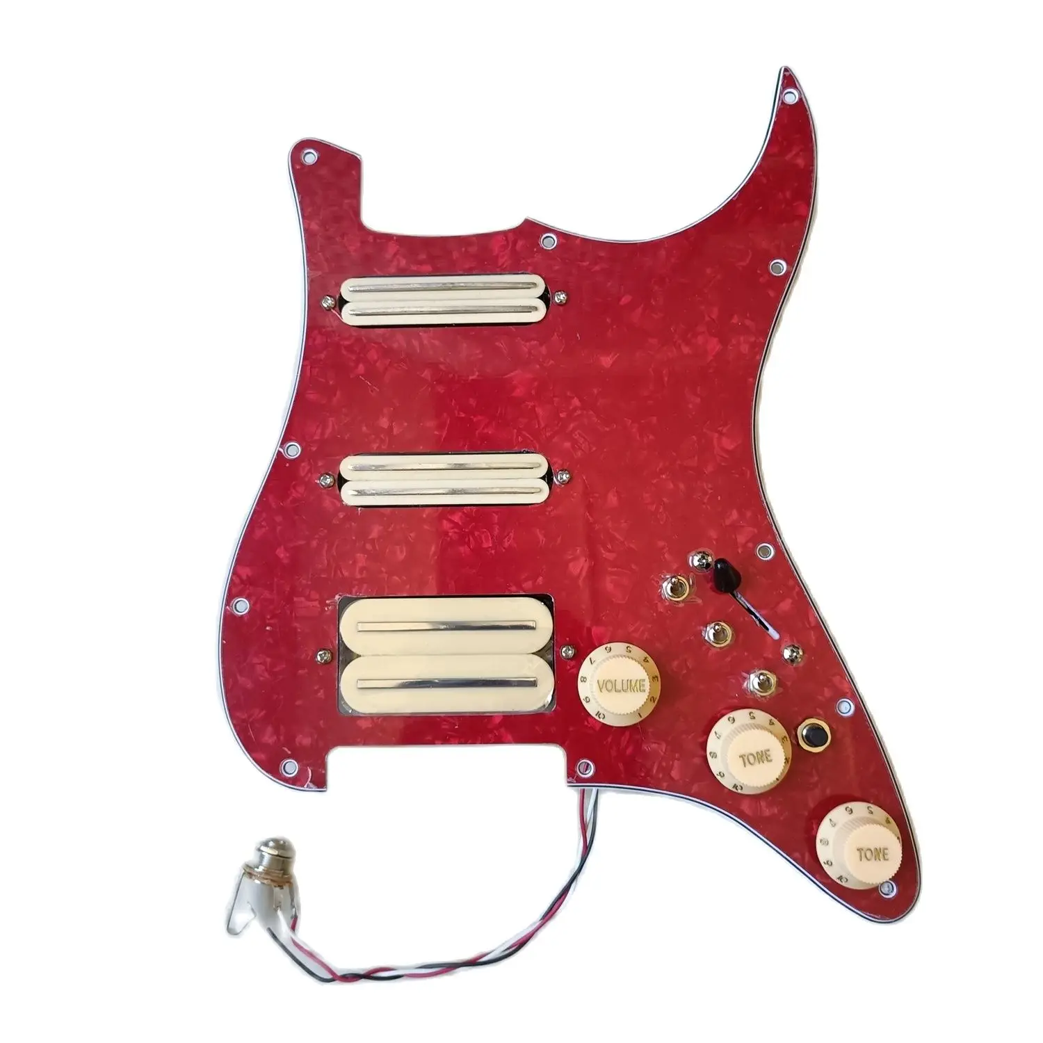 

Upgrade SSH Prewired Loaded Pickguard Multifunction with Dual Hot Rail High Output Pickups 3 Single Cut Switch Guitar Parts