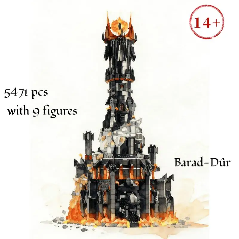 

2026 In Stock 10333 Black Tower Barrad Tower Dark Model Building Blocks 5471pcs Toy Adults Birthday Christmas Gift