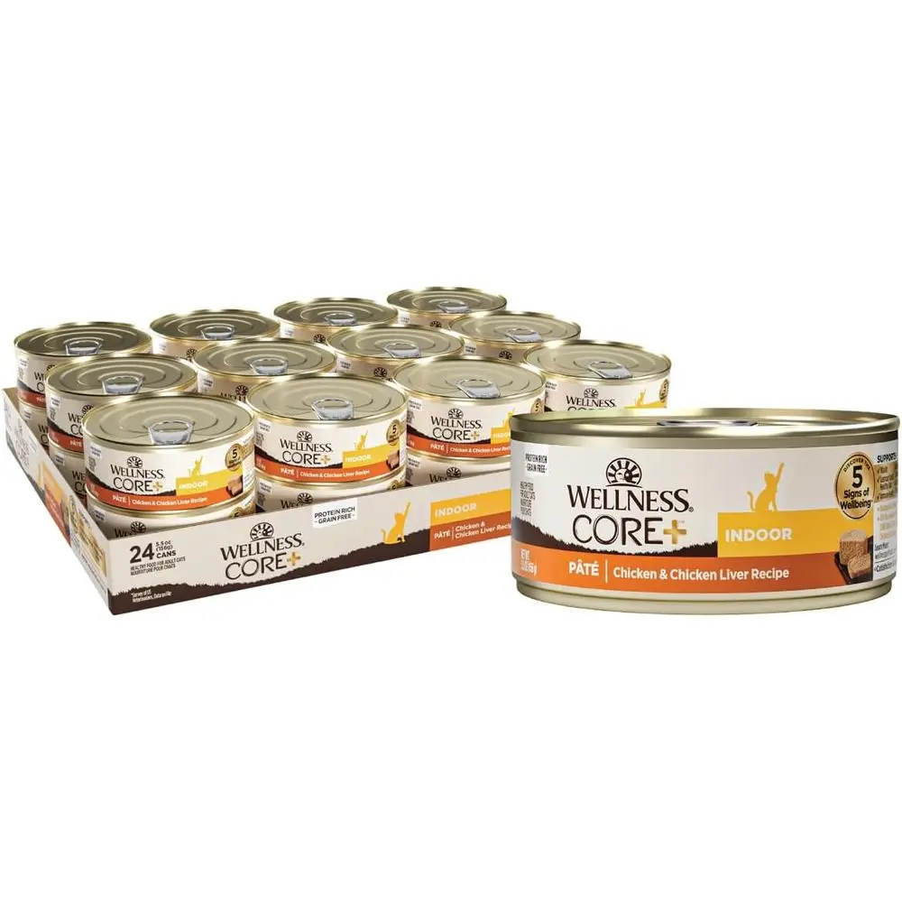 

CORE+ Pate Adult Canned Wet Cat ood or Indoor Cats, Natural, Protein Rich, Grain ree, Chicken Recipe, 5.5 oz, Pack o 12 Cans