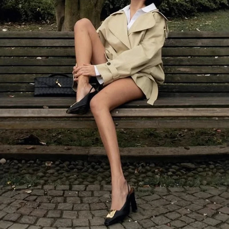 Street Fashion and Leisure Solid Color Short Trench Coat Commuter Wind 2025 Spring Women's Coat