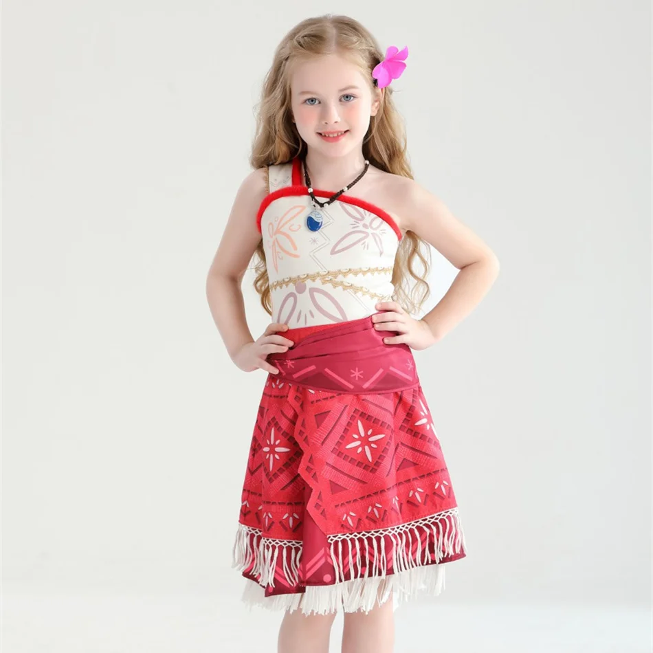 Moana Dress Girls Cosplay Princess Costume Kids Vaiana Birthday Carnival Christmas Party Vestido Children Disguise Fancy Outfits