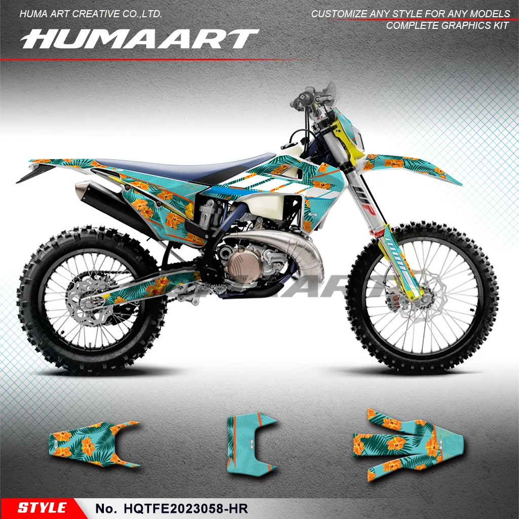 HUMAART Adhesive Decals Wrap Design Kit for Husqvarna TE FE TC FC TX FX FS 125 350 450 501 2019-2023, HQTFE2023058-HR