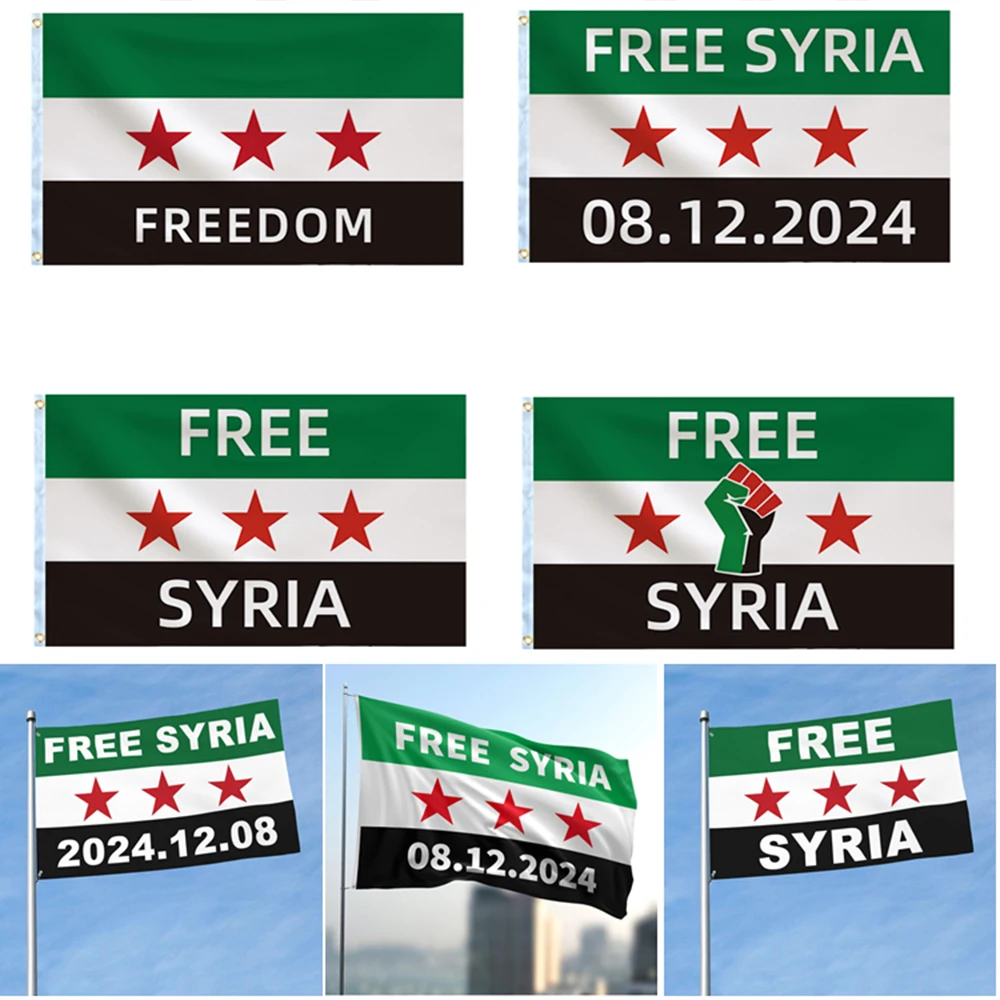 Bandiera della Siria, 90x150 cm, Bandiera della Rivoluzione della Siria, Bandiera del Popolo Senza Siria appesa, Decorazione bandiera 100% poliestere di alta qualità
