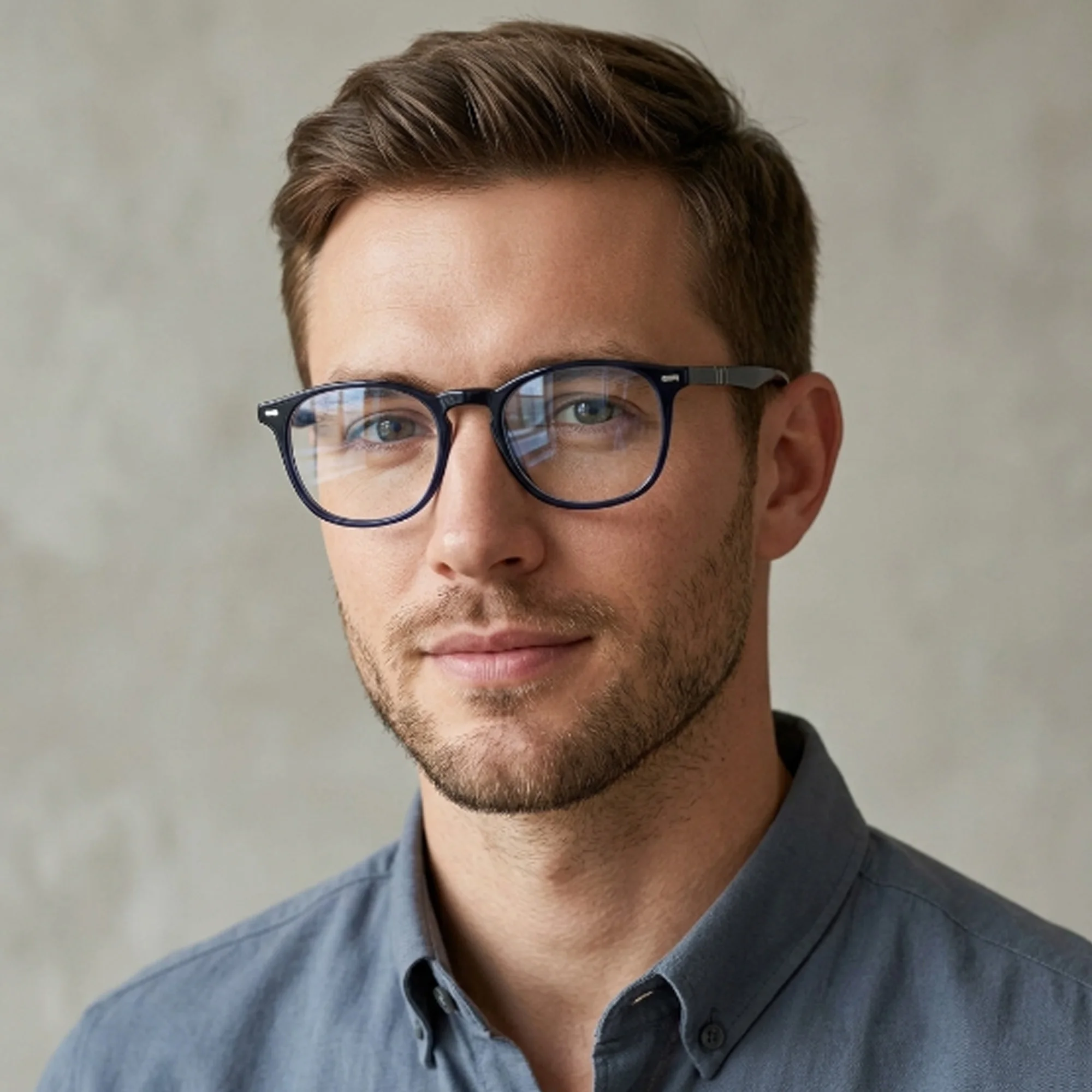 ZENOTTIC Herren-Brille, Größe S, vielseitig einsetzbar, für den Alltag, rund, quadratisch, aus Acetat, mit Blaulichtfiltergläsern, Korrektionsbrille