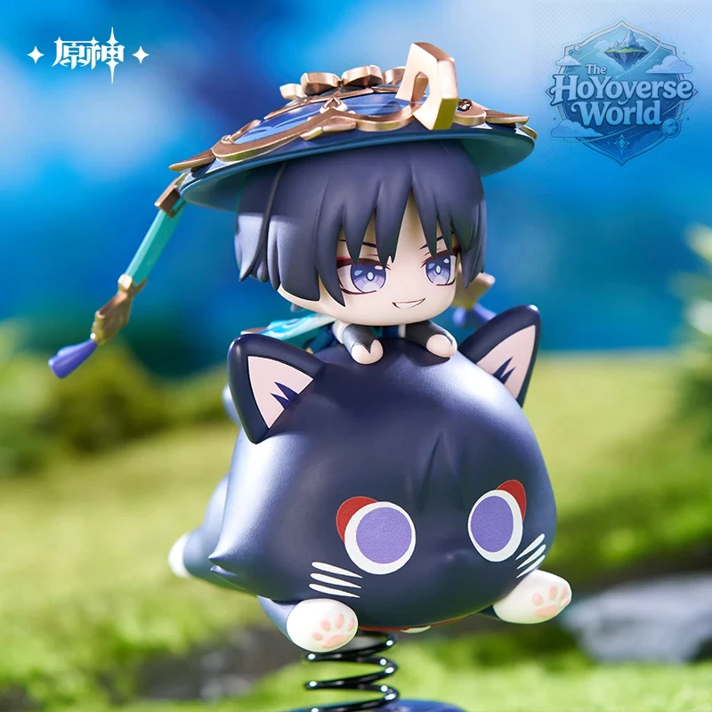 [Original] Mihoyo Game Genshin Impact Wanderer Happy Shake Dolls Tartaglia Chibi Statue Anime Cosplay Diy Accessories Xmas Gifts