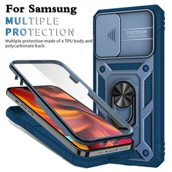 Противоударный чехол для Samsung Galaxy S23 S22 S21 A12 A32 A52 A51 A13 A33 A53, держатель-подставка, бронированный резиновый чехол