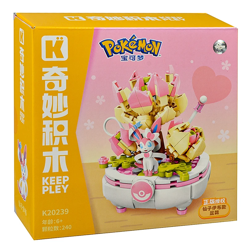 Neue Original Pokemon Anime Abbildung Modell Pikachu Sylveon Togepi Baustein Spielzeug Dekoration Anlage Topf Blume Ziegel Spielzeug