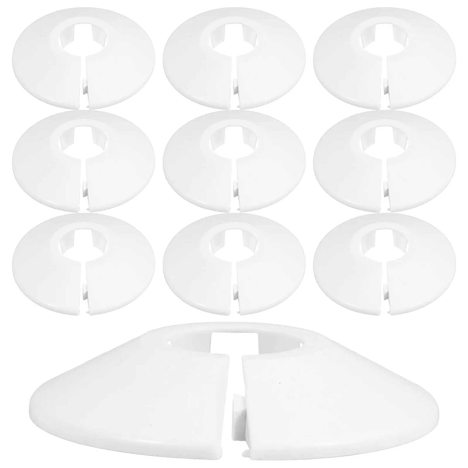 

10pcs 22mm Drain Pipe Cover Decorative Ring Bathroom Sink Plastic Collar Hidden Pipes Under Sink Heater Flange Split Steam Cover