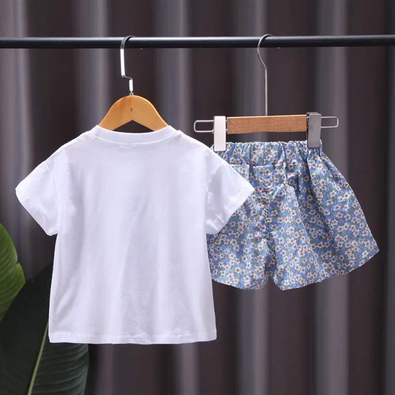 New Summer Baby Clothes Set Children Casual Cotton T-Shirt Shorts 2Pcs/Set Toddler Girls Clothing Infant Costume Kids Tracksuits image 3