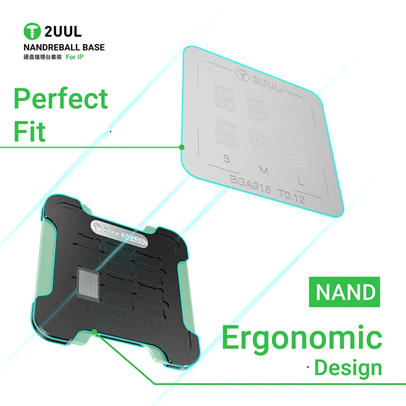 

2UUL BH16 NAND REBALL BASE Magnetic Dual-Sided Reballing Platform Set For lP series NAND Flash Motherboard Soldering Repair