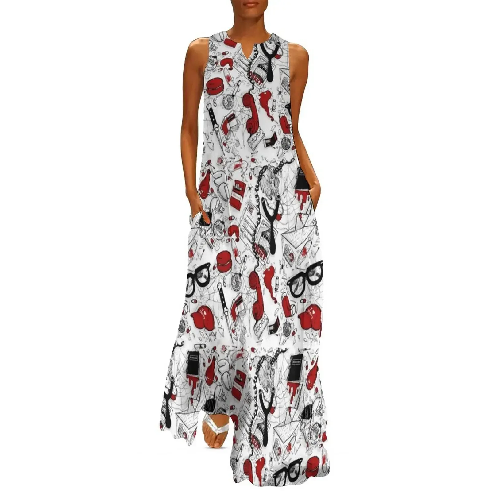 

Loser's Club Repeating Pattern Long Dress Dresses sexy dress for women Prom gown elegant dresses plus sizes Dress