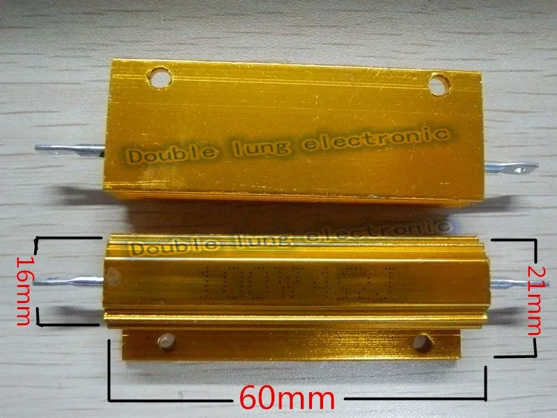 10PCS/LOT RX24 100W 8R Aluminum Power Metal Shell Case Wirewound Resistor 0.1R~150K 0.1R 1R 2R 3R 6R 8R 10R 50R 100R 1K 10KR ohm