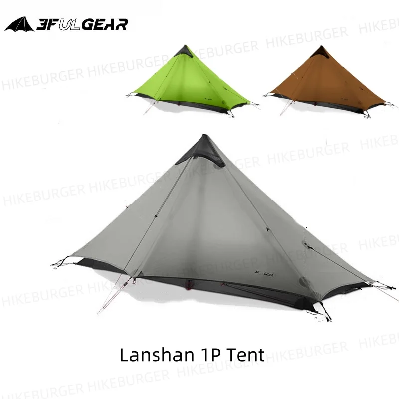

3F UL Gear Lanshan 1P Tent Outdoor Camping 15D SilNylon Tent Ultralight 760g Waterproof Poleless Tent Trekking Backpacking