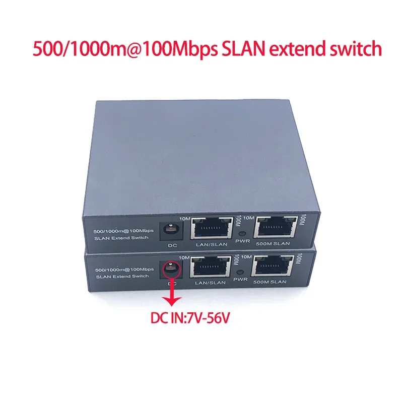 

2 порта скидки 500/1000m @ 10/100 Мбит/с SLAN extendo POE коммутатор 802.3AT/AF poe 48V DC supply 7V-56V