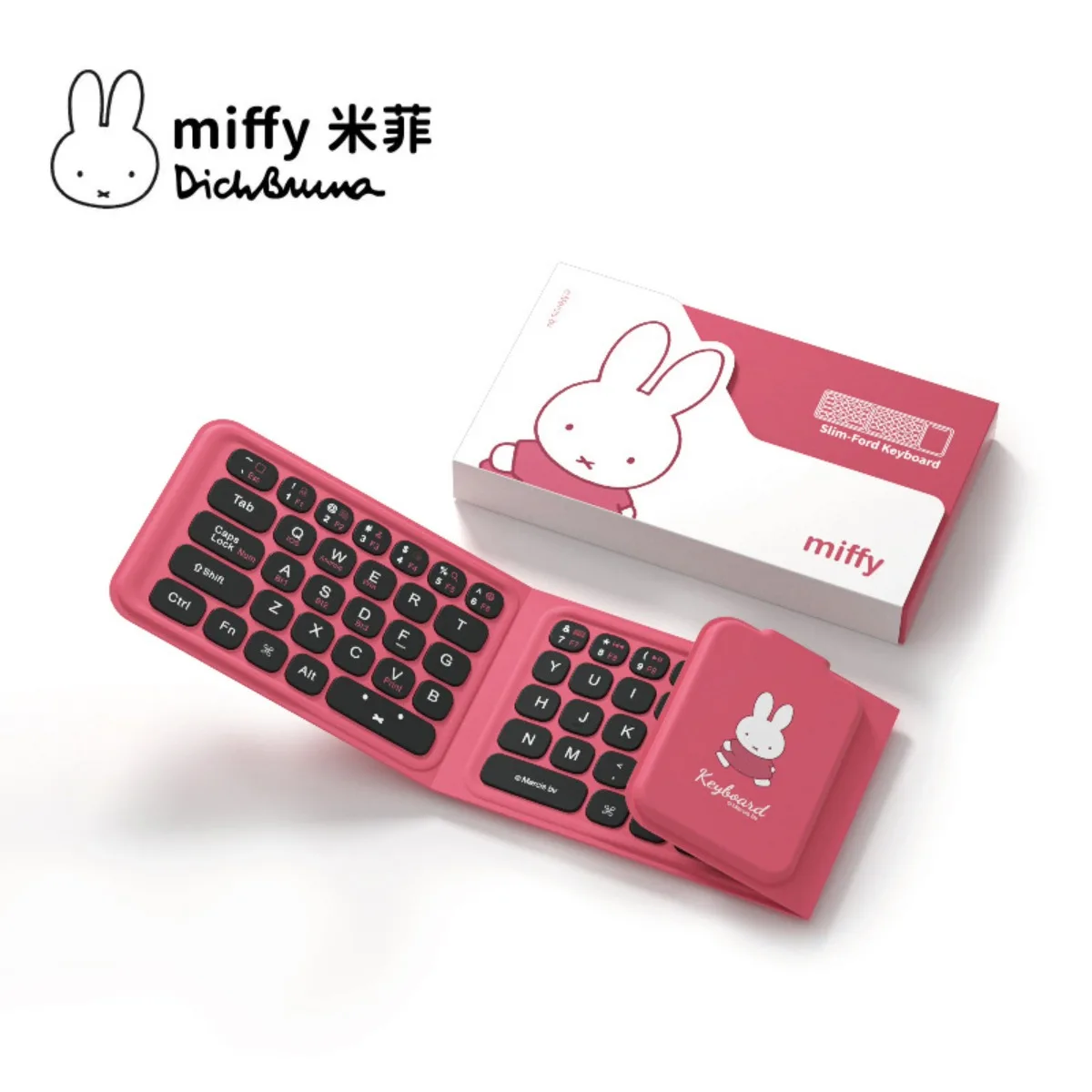 Kawaii Miffy Three-Fold Wireless Bluetooth Keyboard Miffy Foldable Keyboard view 2