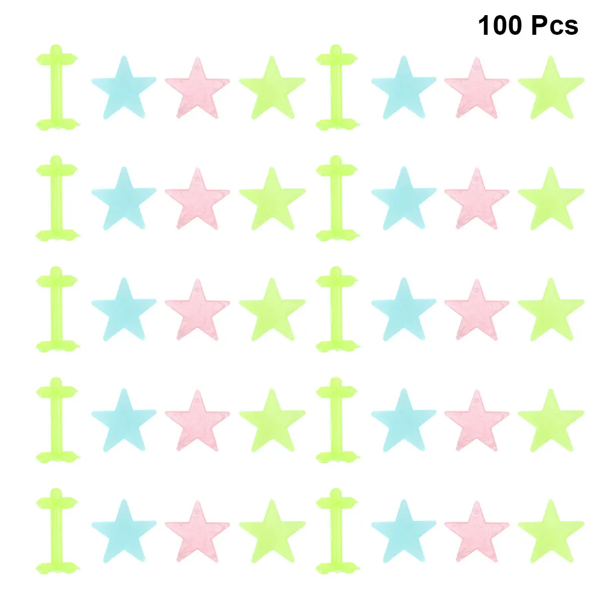 

100pcs Fluorescent Wall Stickers Glow In The Dark 3D Luminous Decals Kids Bedroom Ceiling Children Wall Decals Decor Green