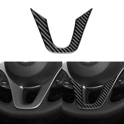 Carbon Fiber style Steering Wheel Decoration Cover Trim Sticker Fit For Mercedes Benz Smart 453 Fortwo 2016-2021 Car Interior