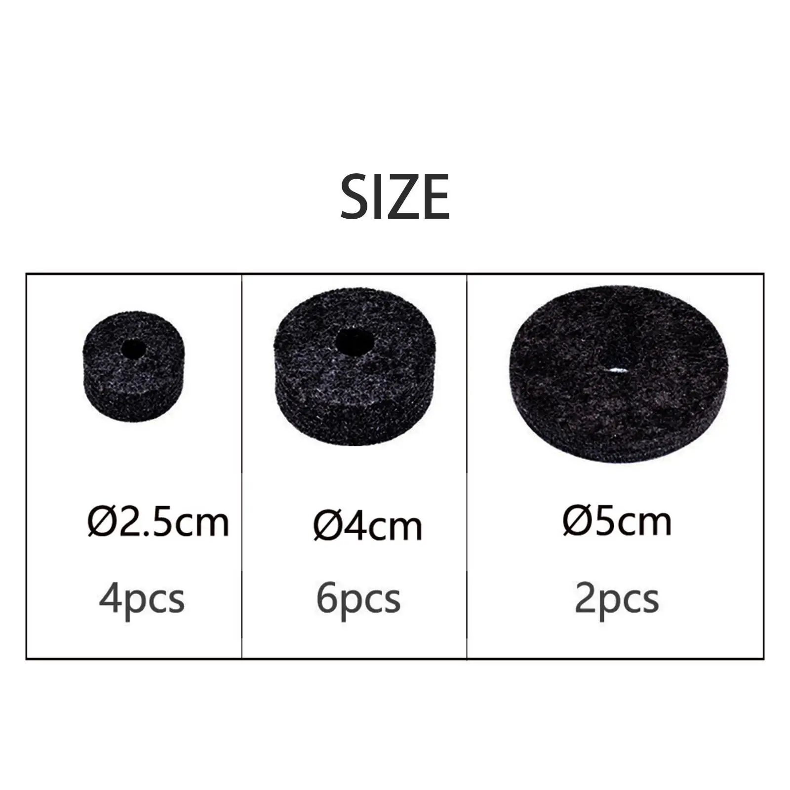 12 Pieces Cymbal Stand Felt Washer Wear Resistant Percussion Instrument for Drum Set Accessory Rustproof Replacement Sleeves