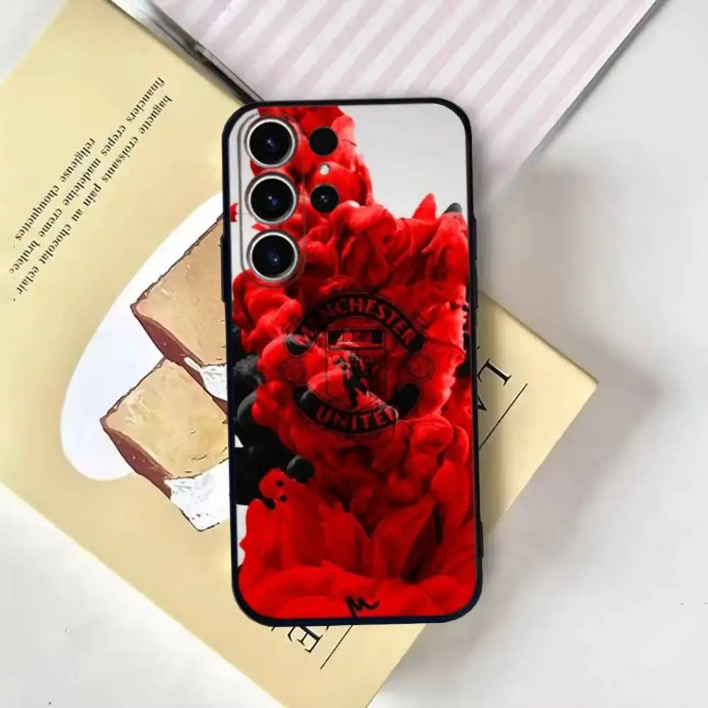 football M-manchester Phone Case For SamsungS25,24,21,22,23,30,Ultra,20,Plus,Fe,Lite,Note,10,9,Soft Black Cover - Image 3