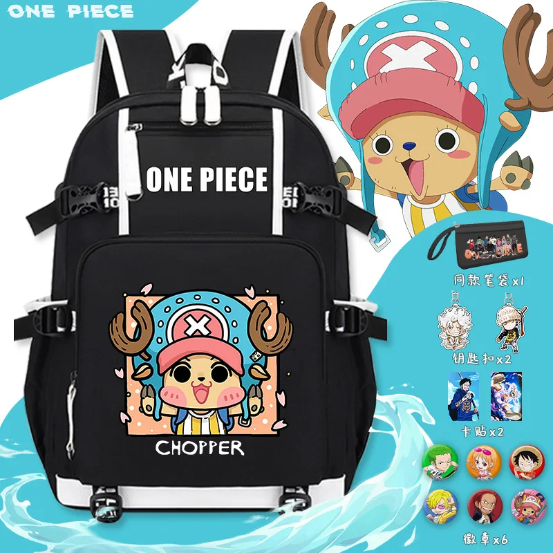 One Piece New Cartoon Student Schoolbag Large Capacity Casual and Lightweight Shoulder Pad Cute Waterproof Backpack