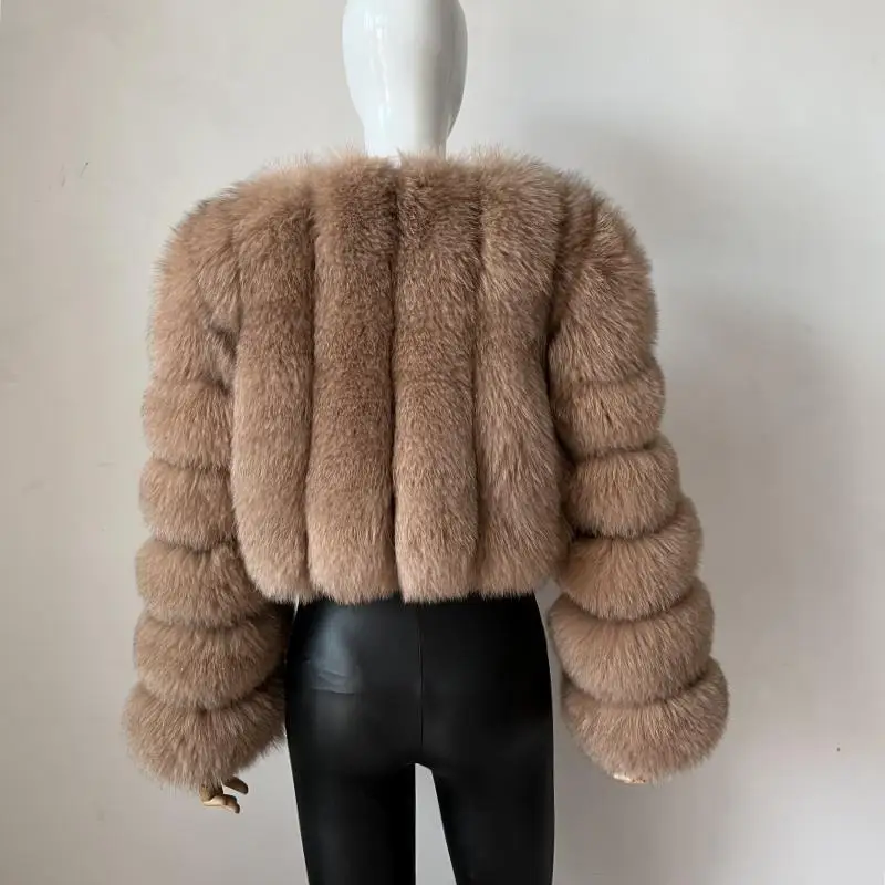 2023 New Short Style Real Fox Fur Coat Winter Woman Natural Warm Fashion Luxury