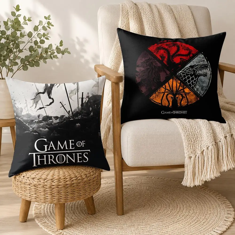 T-Thrones Show Game Cushion Cover Square Decorative Throw Pillow 40x40cm For Sofa Bedroom Living Room Home Decor
