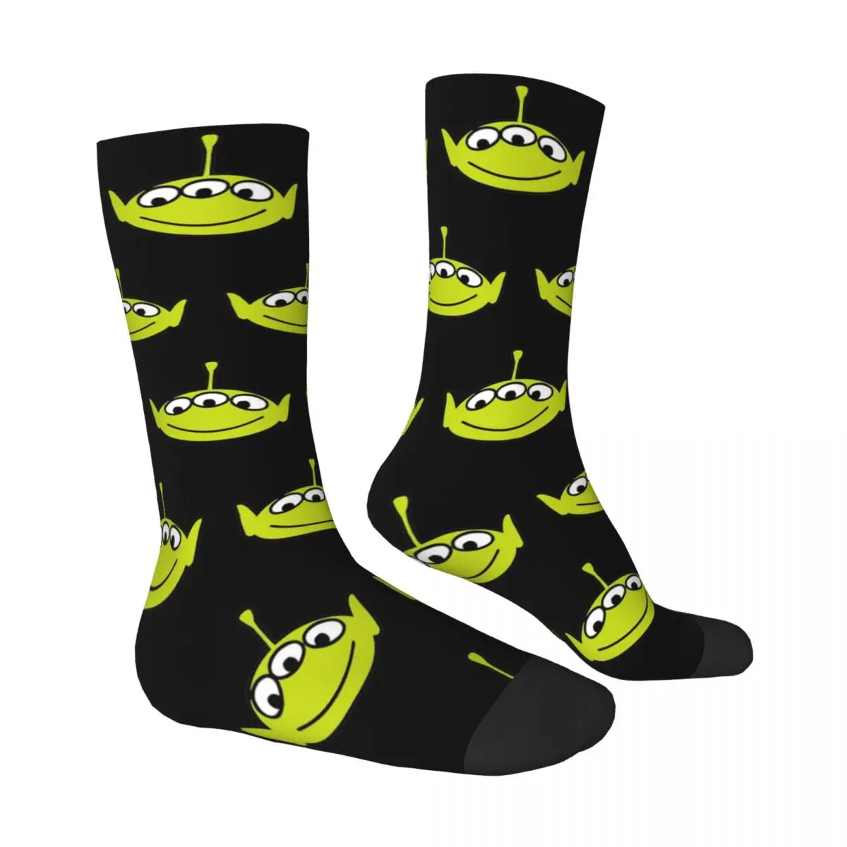 Medias de Toy Story con cabeza de alienígena, calcetines de moda con patrón, calcetines antibacterianos de invierno, calcetines suaves de escalada para hombres