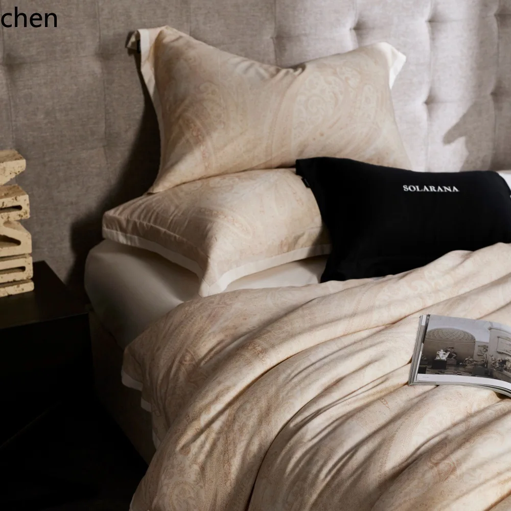 H1 120-count LF-grade Tencel cotton brushed four-piece set, thickened for autumn and winter, warm to the touch