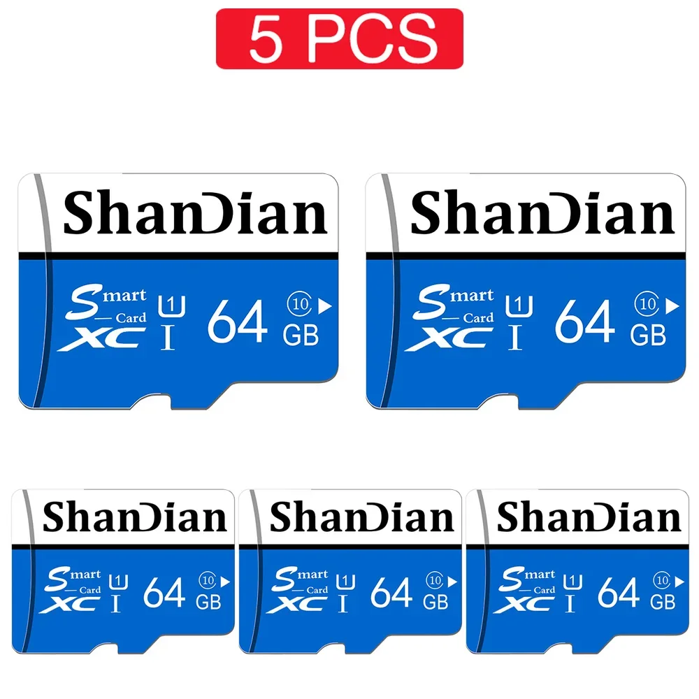 SHANDIAN PAY 5 PCS LOT SD Memory Card High Speed 256GB 128GB 64GB Mini SD Card 32GB 16GB 8GB for Mobile Phone Monitoring UAV