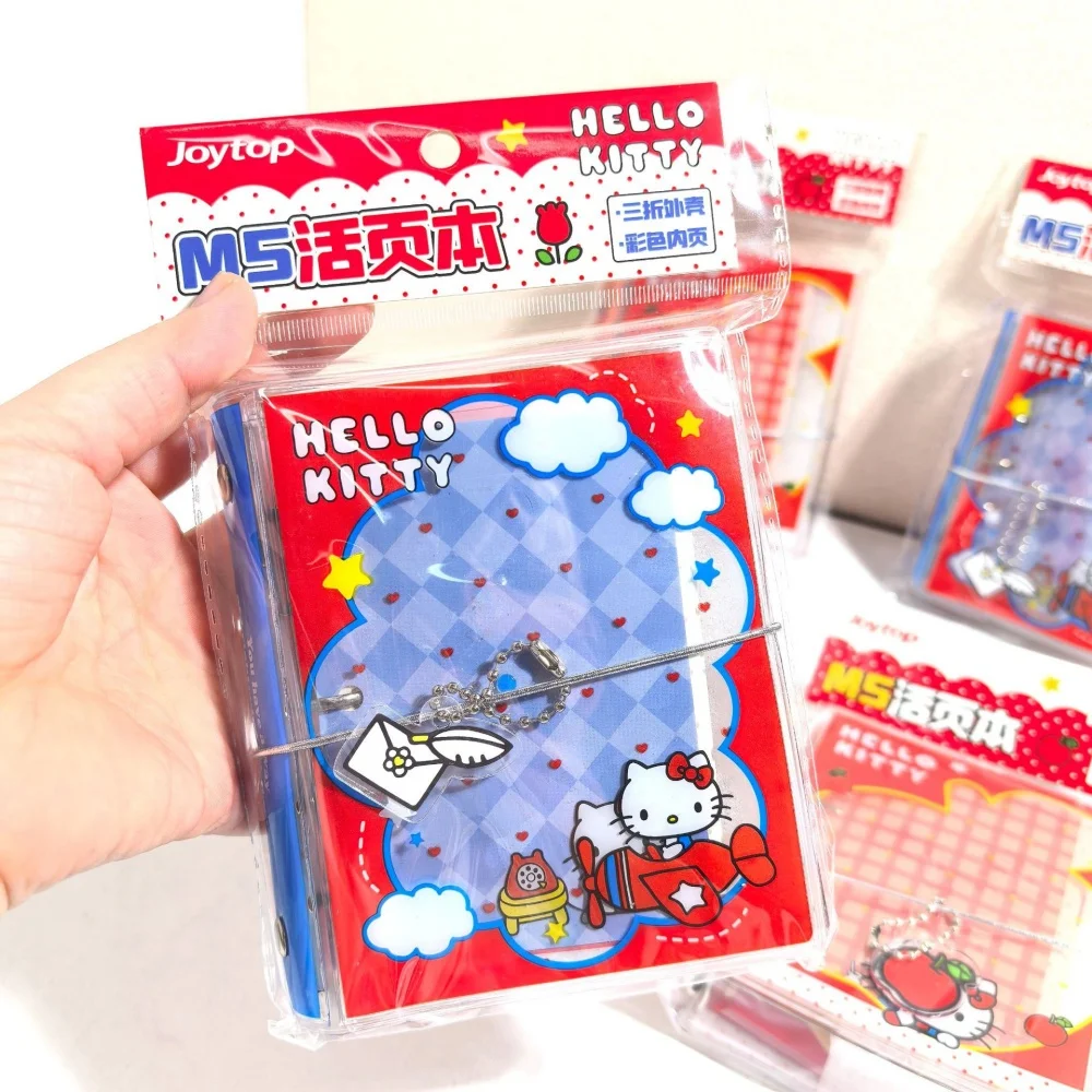 Genuine Sanrio Hello Kitty M5 Binder Notebook Cute Kt Cat Pocket Journal Planner School Office Stationery Supplies Friends Gifts