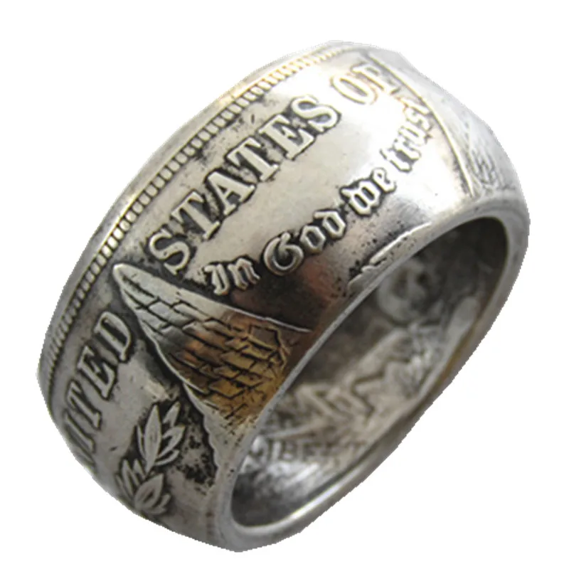 US Morgan Dollar Coin Ring 'eagle' 1878 copper-nickel alloy Handmade In US Sizes 8-16