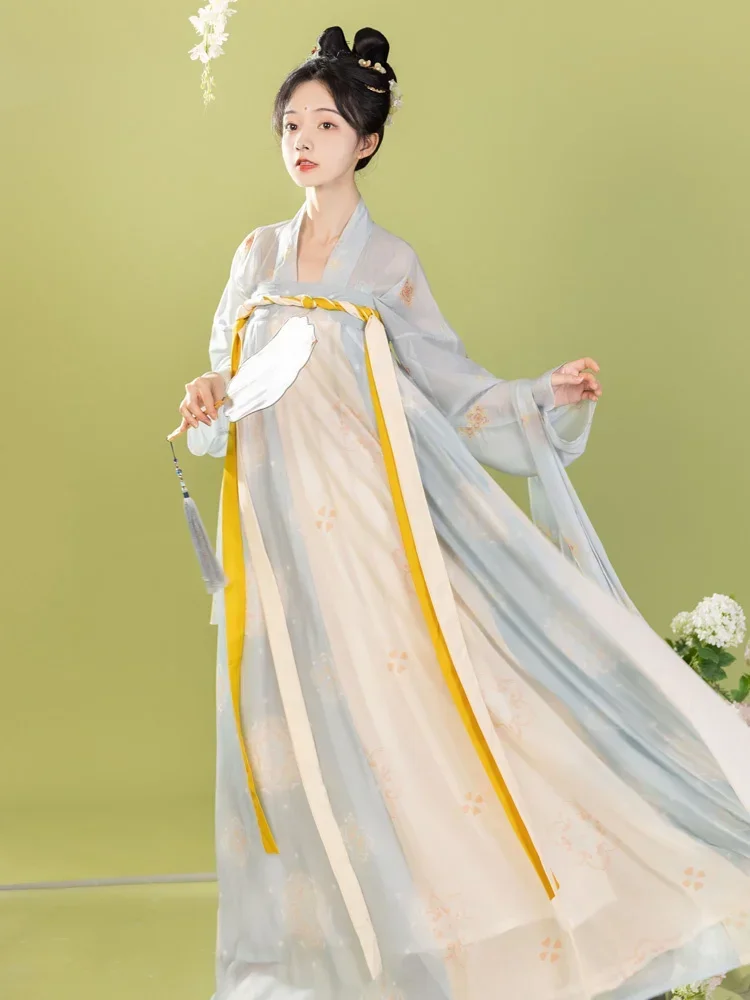 Princess Goddness Hanfu Women Chinese Traditional Embroidery Stage Dance Dress Fairy Cosplay Costume Gradient Cosplay Suit