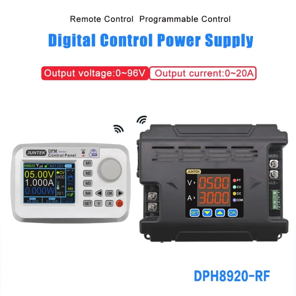 JUNTEK DPH8920 96V20A Programmable DC DC digital adjustable Step Down voltage Power Supply Buck converter 485 communication