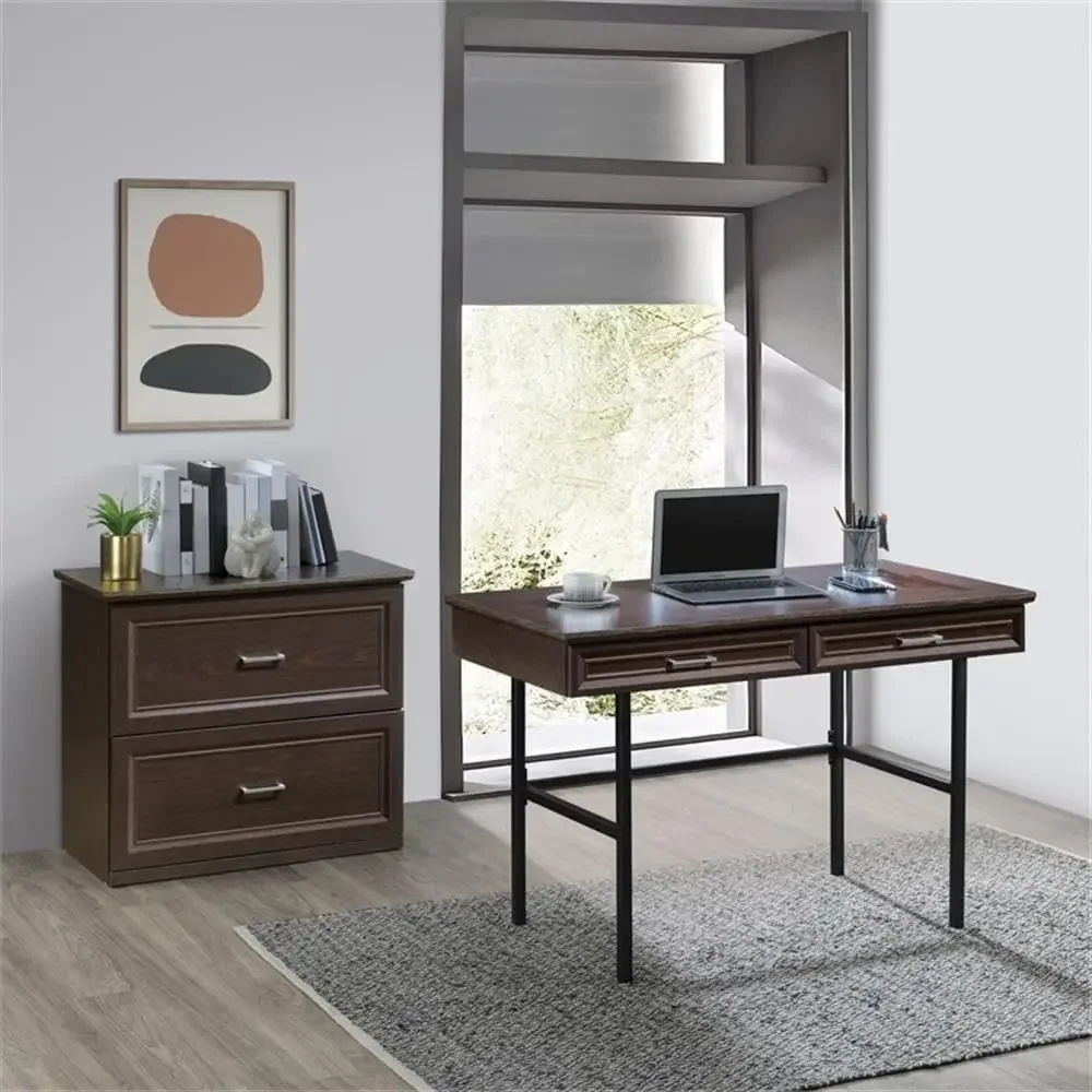 2-Drawer Engineered Wood Lateral File Cabinet, Espresso Woodgrain Finish, 31.25