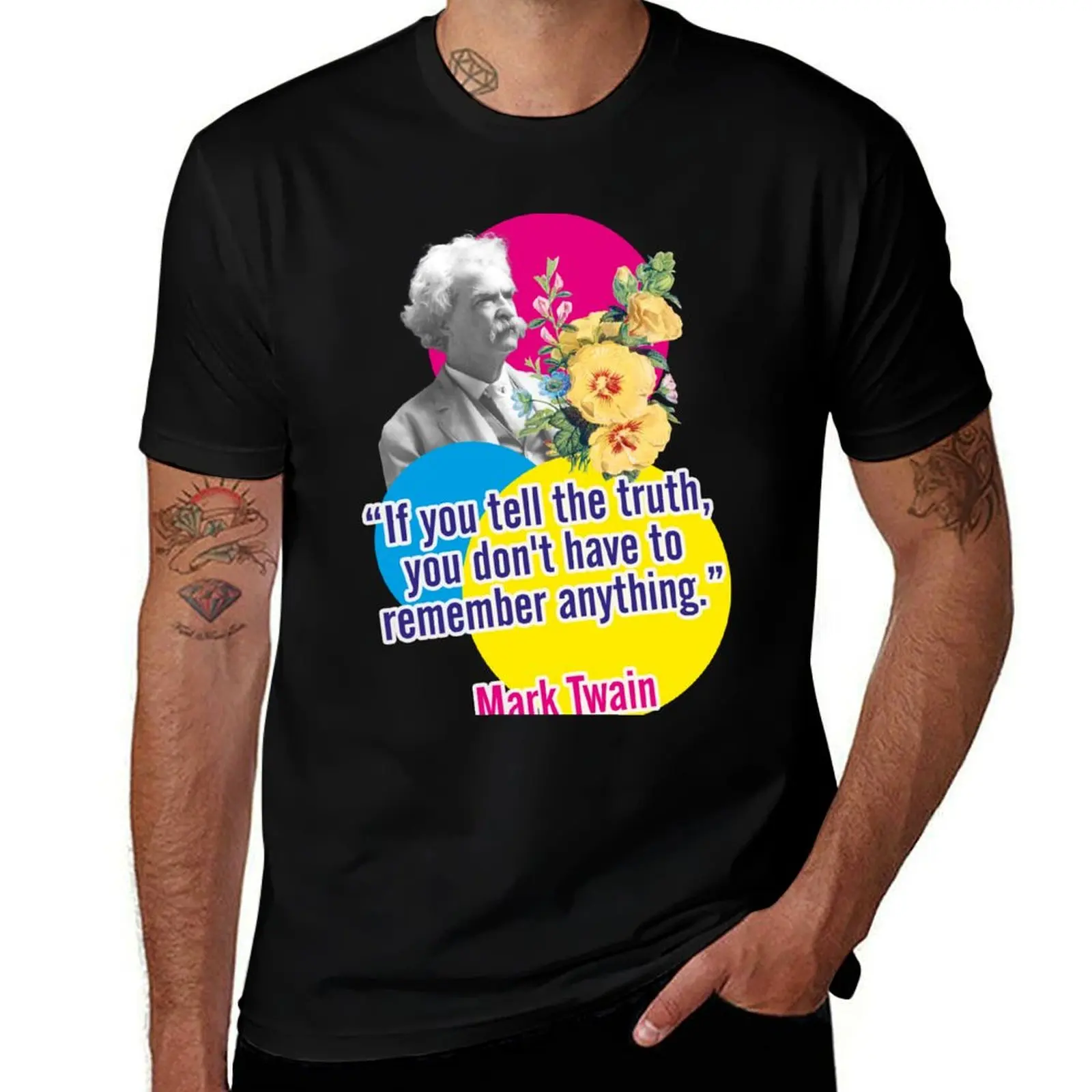 

Mark Twain quote, truth, lie T-Shirt cotton t shirt pack man t shirt cotton graphic t shirts for man T-shirt